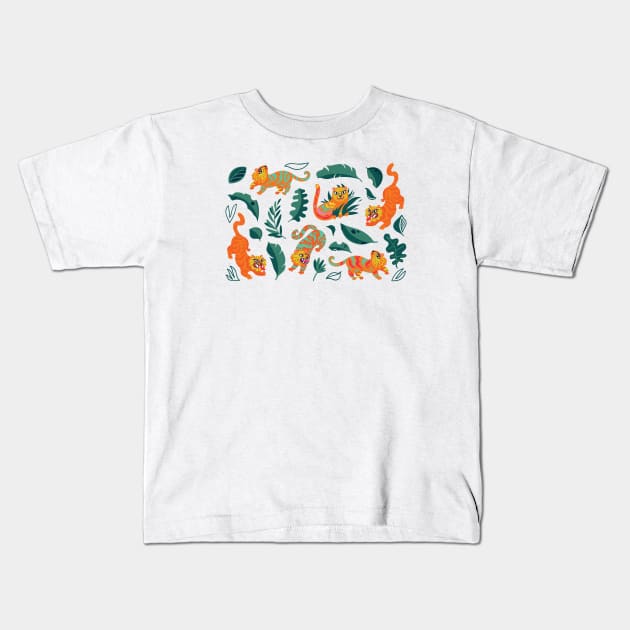 Chinese tigers Kids T-Shirt by PenguinHouse